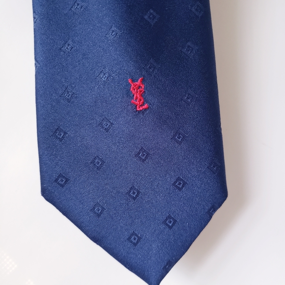 YSL Dark Blue Designer Tie - Picture 5 of 6